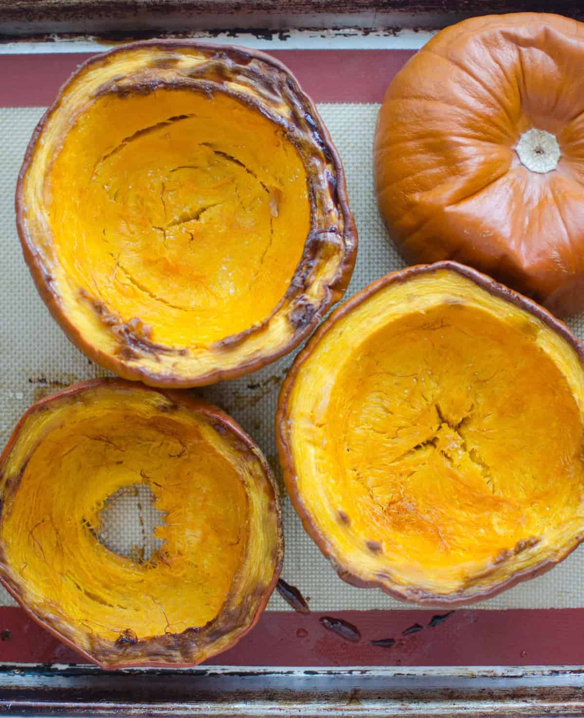 Homemade pumpkin puree is as simple as roasting, scooping, and blending a fresh pumpkin into a simple puree. You are going to love it's bright color, smooth texture, and simple preparation.