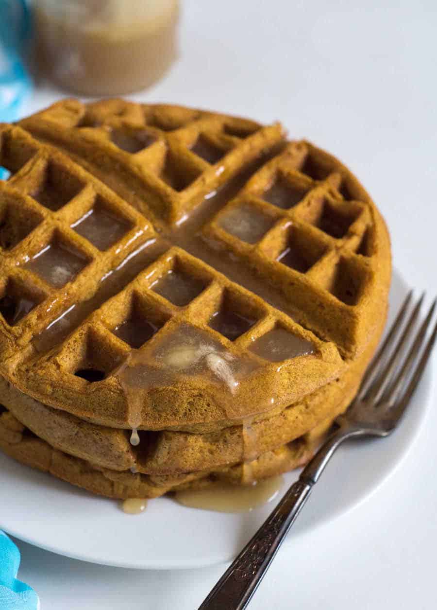 Healthy Whole Wheat Pumpkin Waffles Recipe