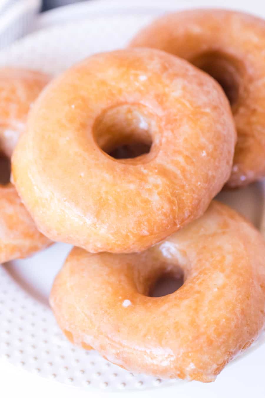 Glazed yeast donuts.