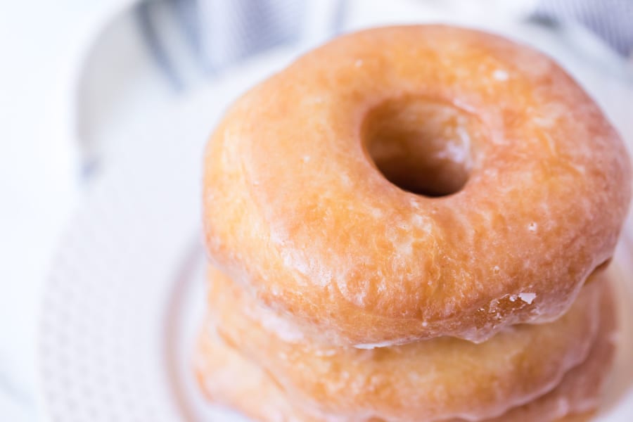Stack of glazed donuts
