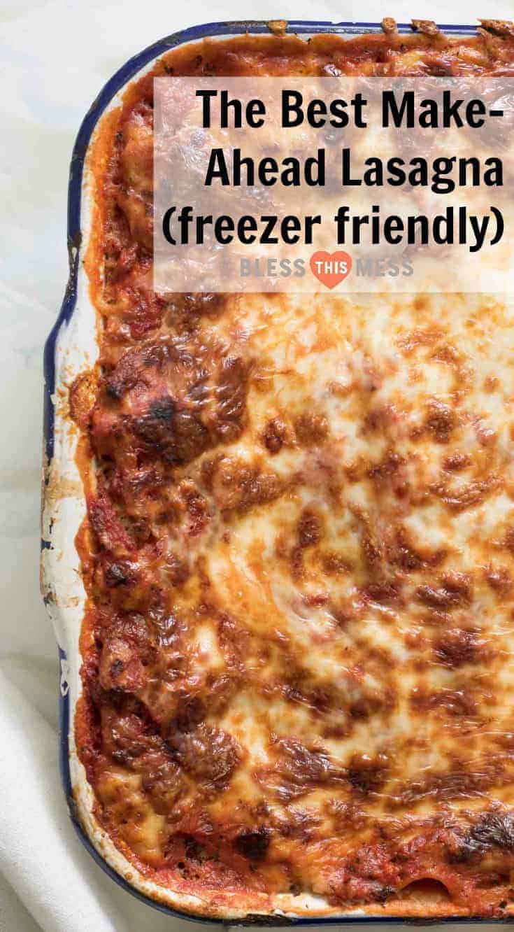 The Best Make-Ahead Lasagna recipe that is freezer friendly too is made with a rich sausage sauce and loads of cheese. This will be your go-to lasagna recipe guaranteed!