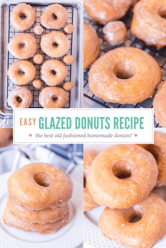Pinterest image for old fashioned glazed donuts