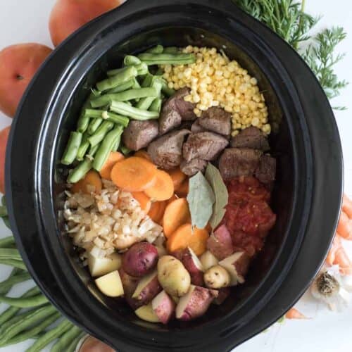 Crock Pot Vegetable Beef Soup Recipe | Healthy Slow Cooker Soup