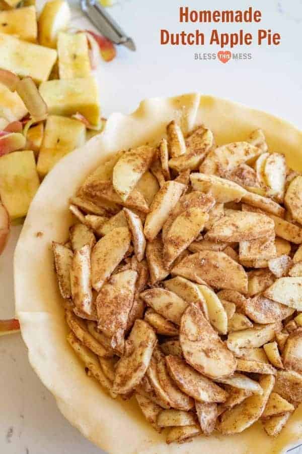 Simple dutch apple pie recipe made with fresh apples, a homemade crust, and a streusel topping with a secret ingredient: cornmeal!