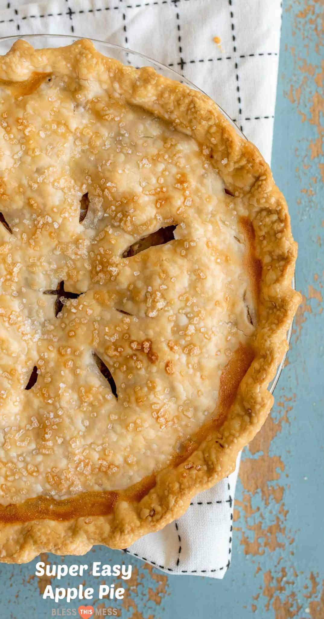 Your go-to basic apple pie recipe made using fresh apple in a homemade crust with very little added sugar.