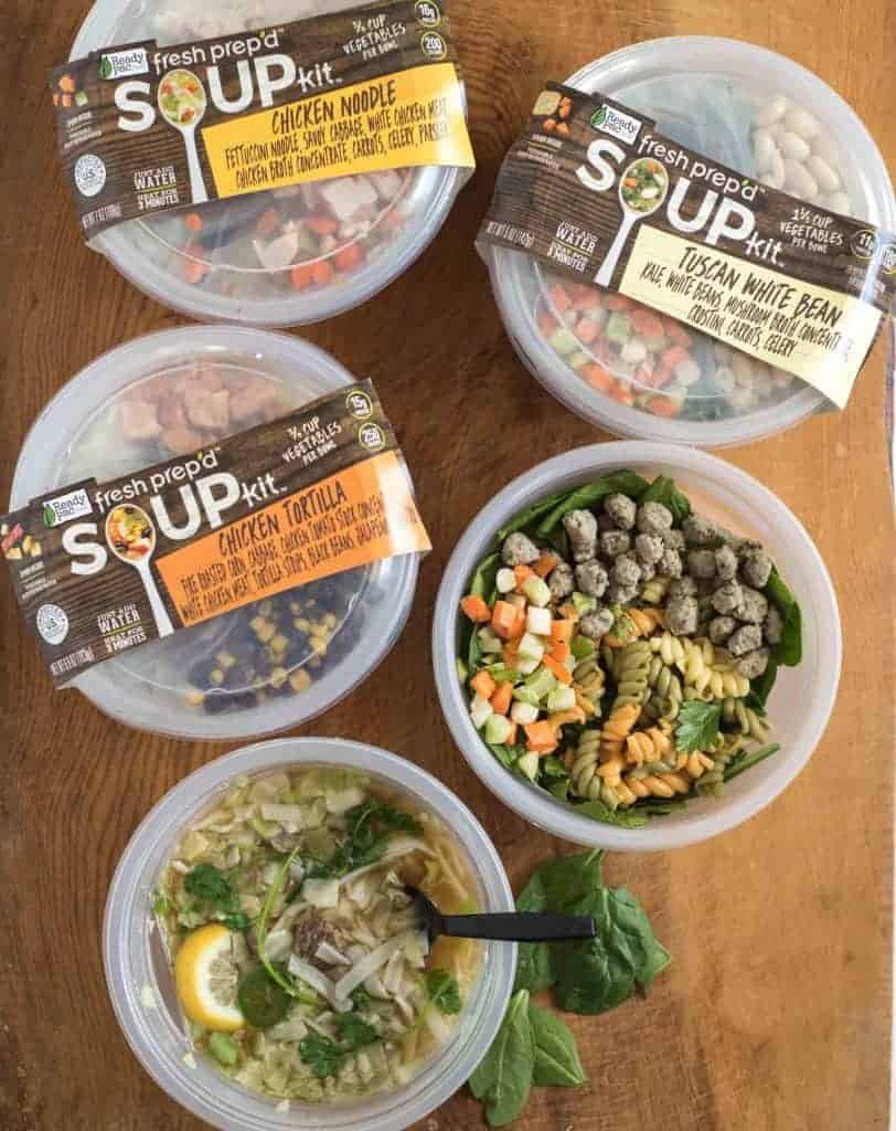 Several bowls of Fresh Prep'd Soup Kits