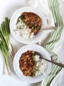 Instant Pot or Slow Cooker Cajun Beans and Rice Recipe
