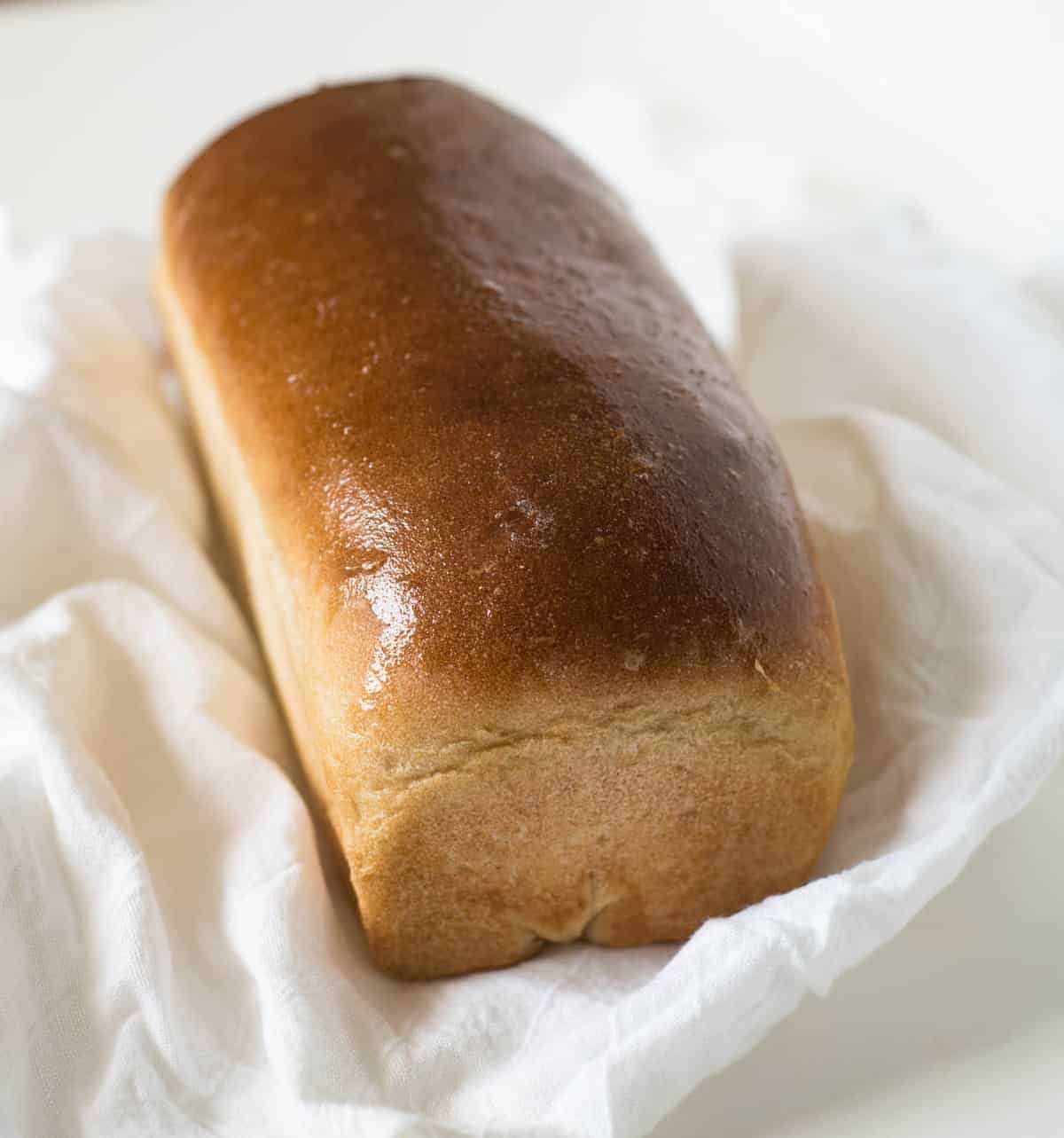 Simple and fool-proof wheat bread recipe that makes four loaves of bread in one batch. This recipe comes from my mom and it's a keeper.