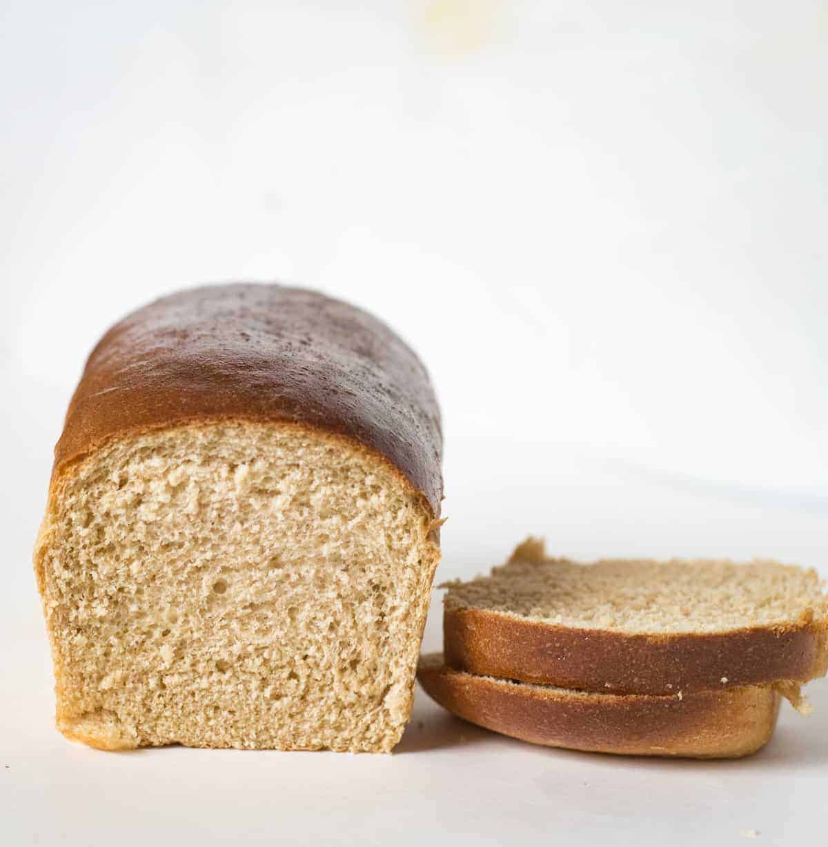 Simple and fool-proof wheat bread recipe that makes four loaves of bread in one batch. This recipe comes from my mom and it's a keeper.