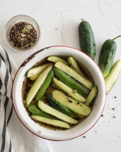 Sweet and Spicy Cucumbers and Vinegar
