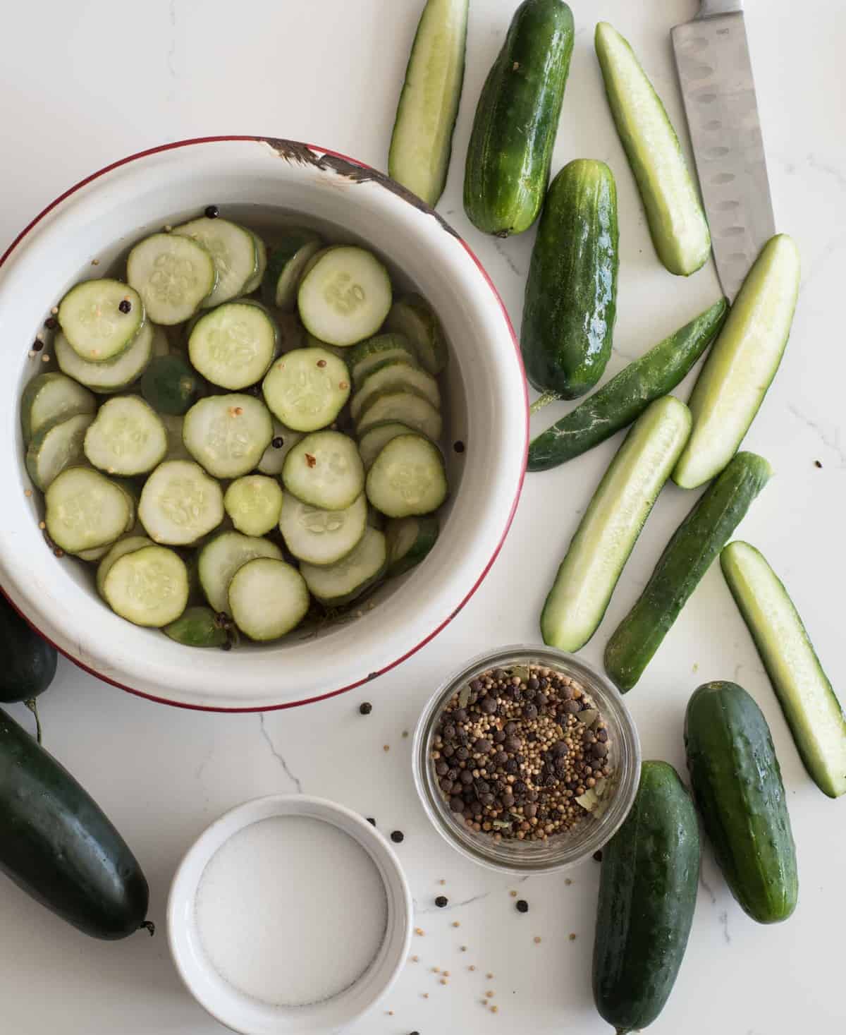 A simple homemade pickling spice recipe to make refrigerator pickles, overnight pickles, canned pickles and more!