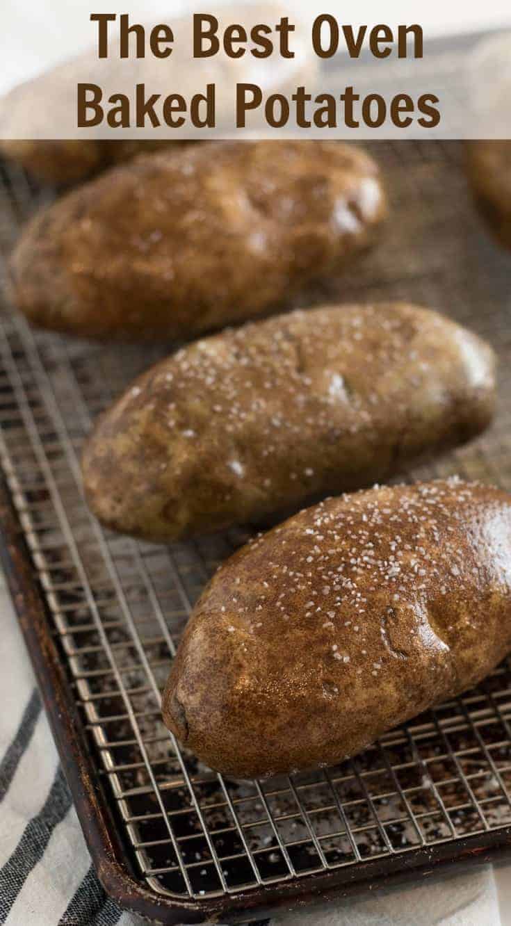 Directions on how to cook potatoes in the oven including oven temperatures, times, and how to do it with and without foil. 