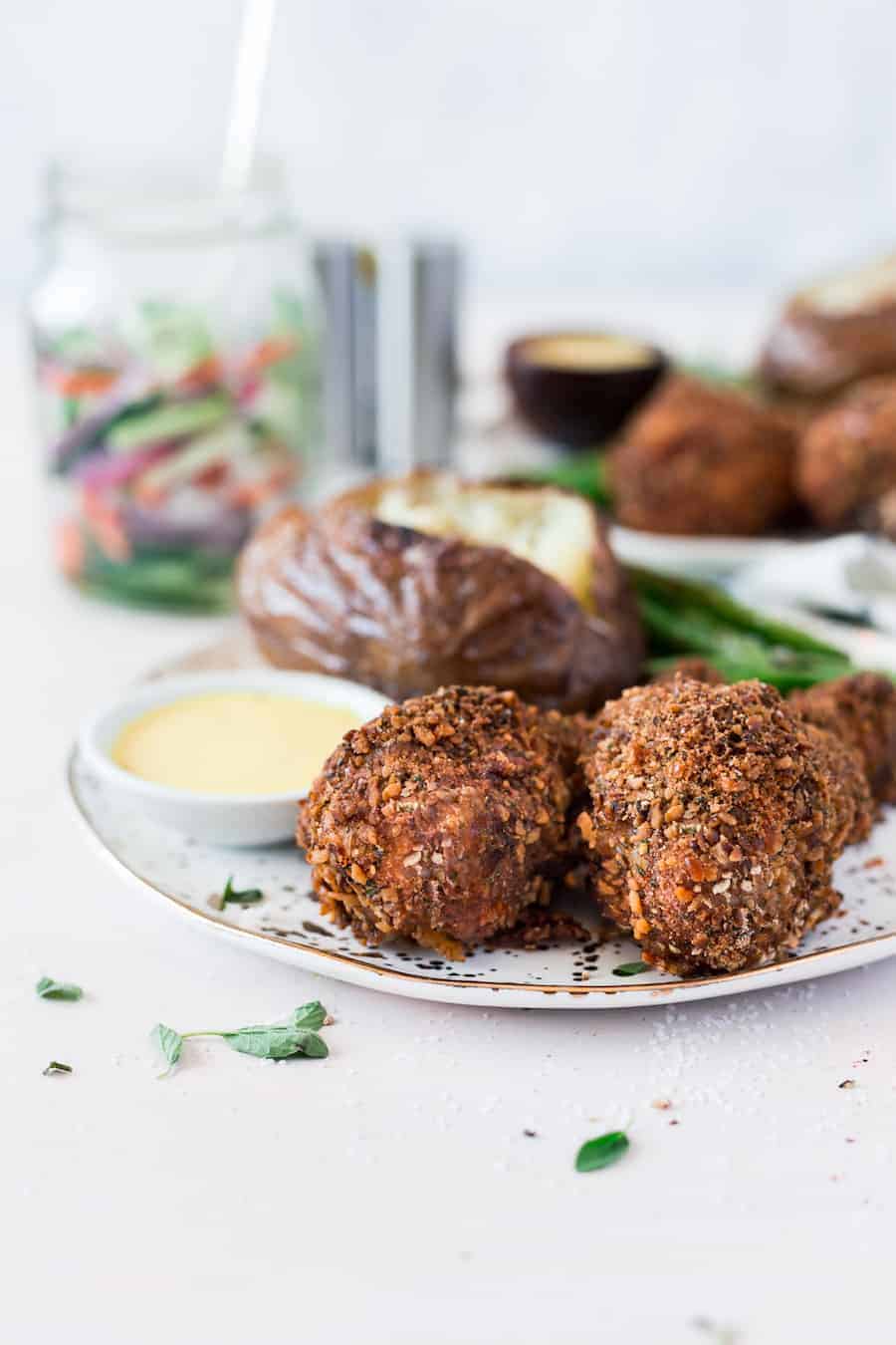 Crispy Baked Chicken Drumsticks + Pretzel Coating | Chicken Leg Recipe