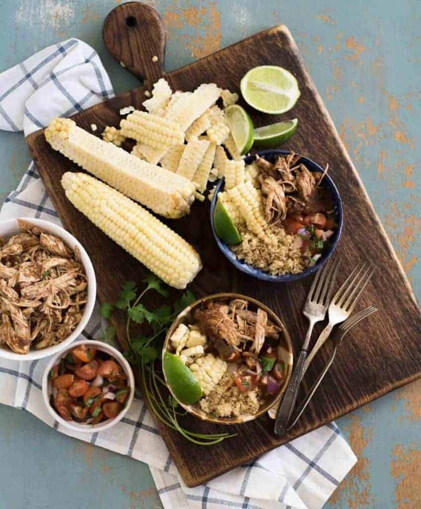 Chipotle Chicken Burrito Bowls (Instant Pot or Slow Cooker) — Bless