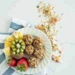 Image of No Bake Muesli Bites and Fruit on a Plate