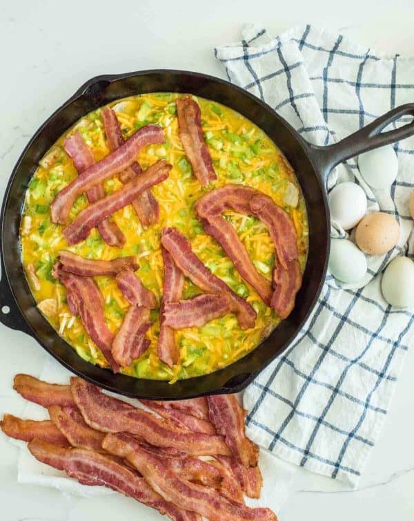 Cheesy Bacon and Roasted Potato Egg Casserole — Bless this Mess