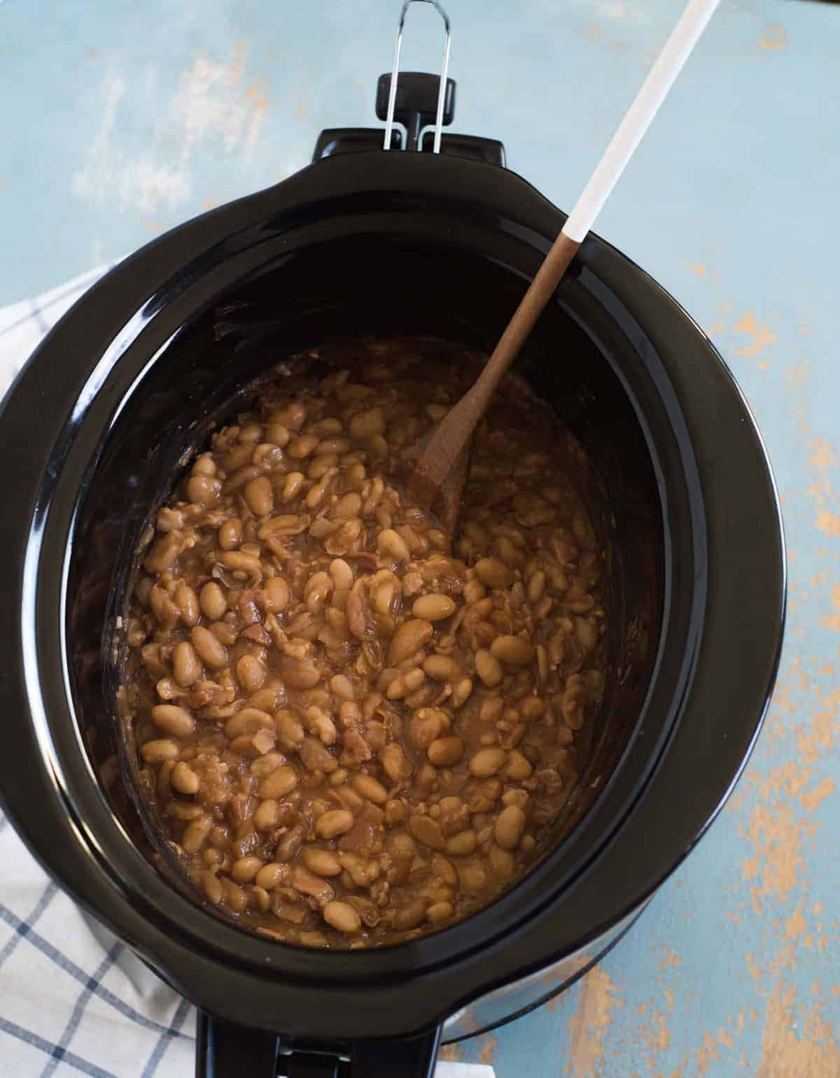 beans cooked in slow cooker