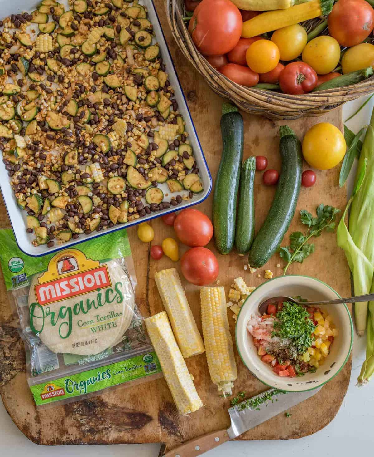 Image of Roasted Zucchini, Corn & Black Bean Taco Ingredients