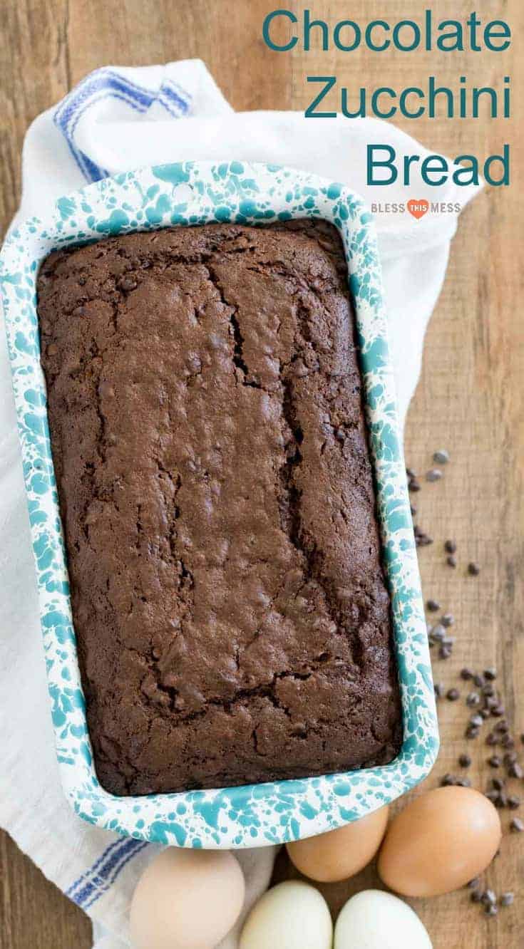 Chocolate zucchini bread that is rich, moist, and perfectly sweet with the addition of chocolate chips for good measure.