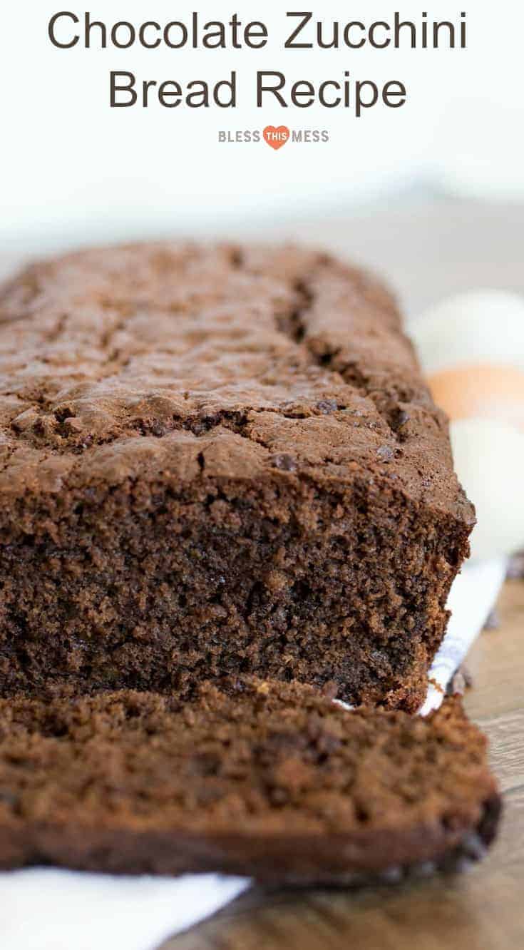 Chocolate zucchini bread that is rich, moist, and perfectly sweet with the addition of chocolate chips for good measure.