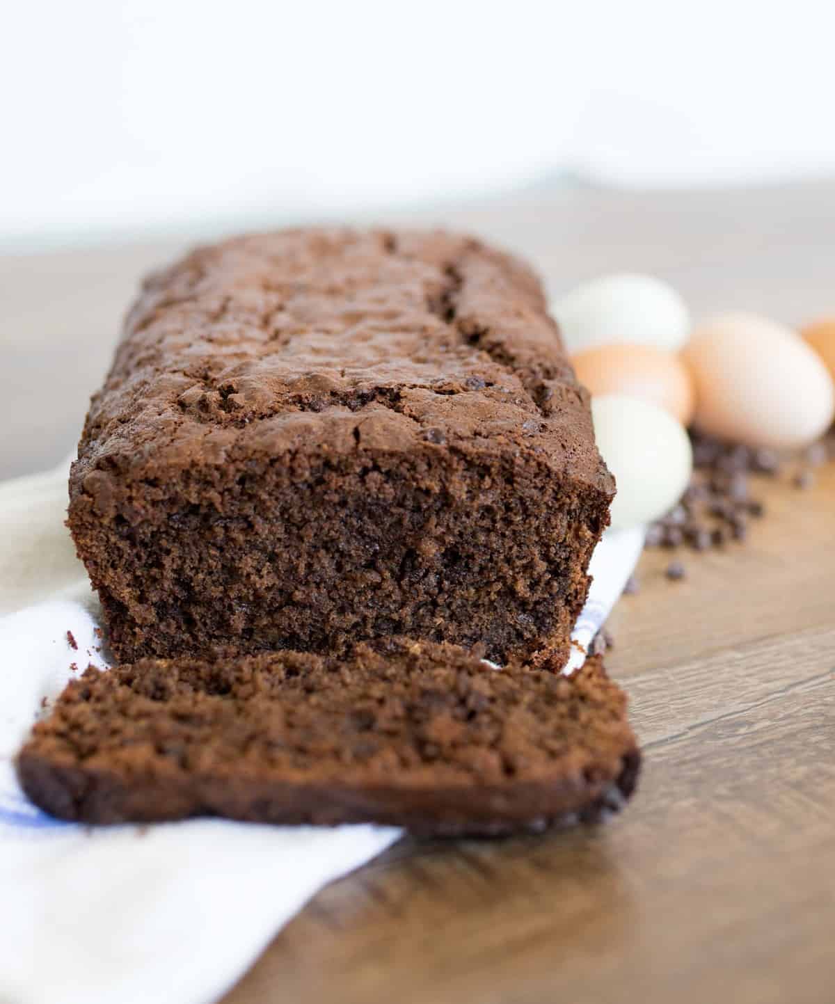 Chocolate zucchini bread that is rich, moist, and perfectly sweet with the addition of chocolate chips for good measure.