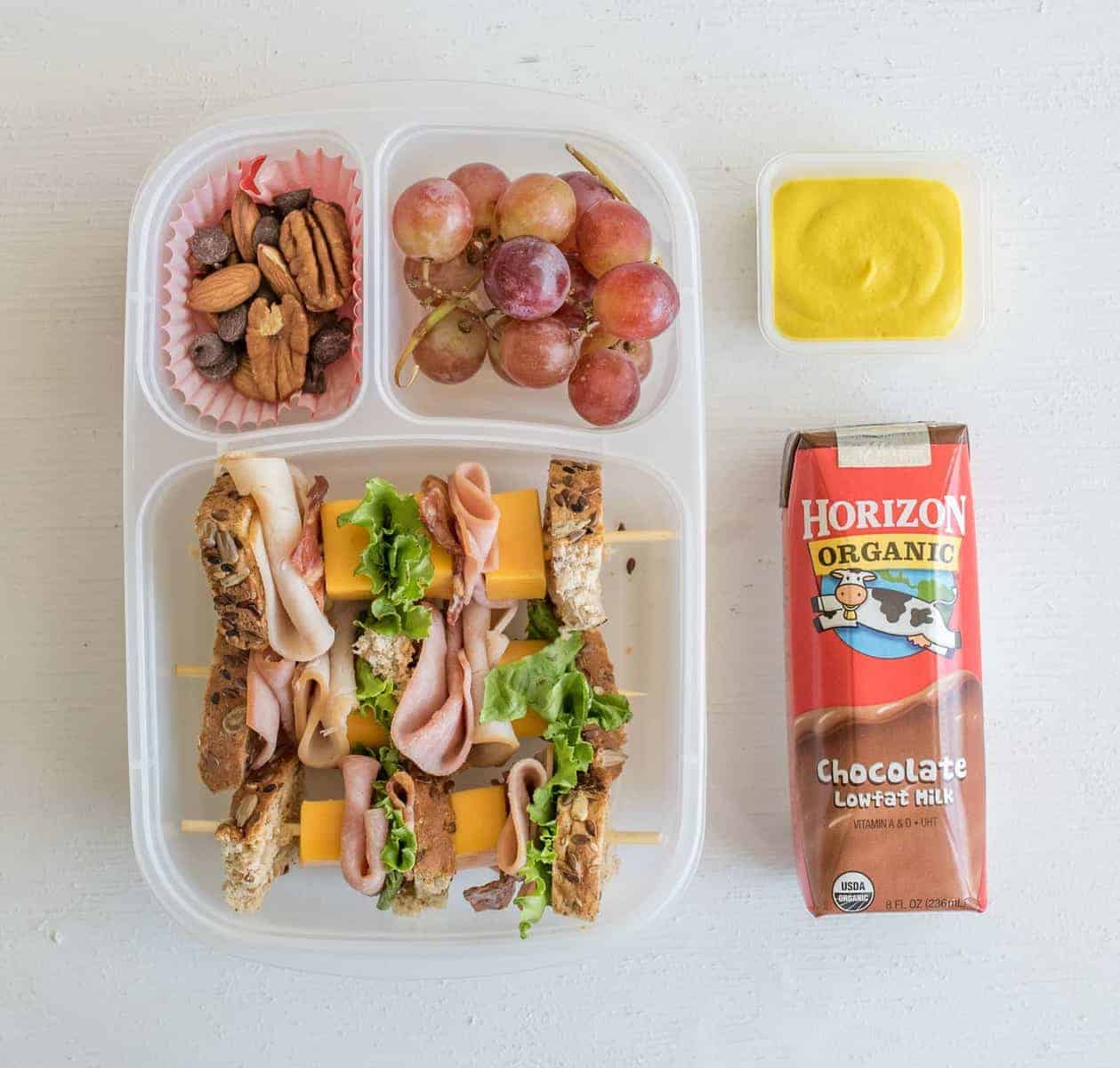 6 Easy "Sandwich-on-a-Stick" Lunch Box Ideas are perfect to take to school or work and are a fun twist on all of your favorite classic sandwiches.