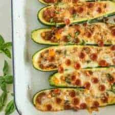 Image of pizza stuffed zucchini