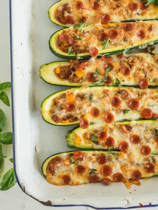 Image of pizza stuffed zucchini