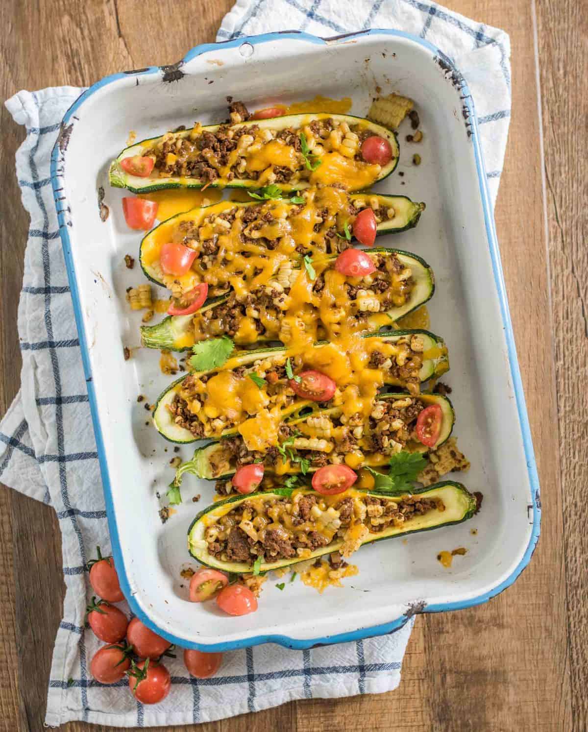 Image of Easy Taco Zucchini Boats