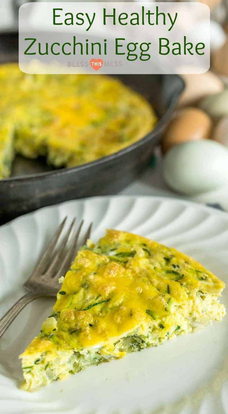 Healthy easy zucchini egg bake recipe is made with 3 ingredients, can be customized to your liking, reheats well, and is a great option to prep ahead. 