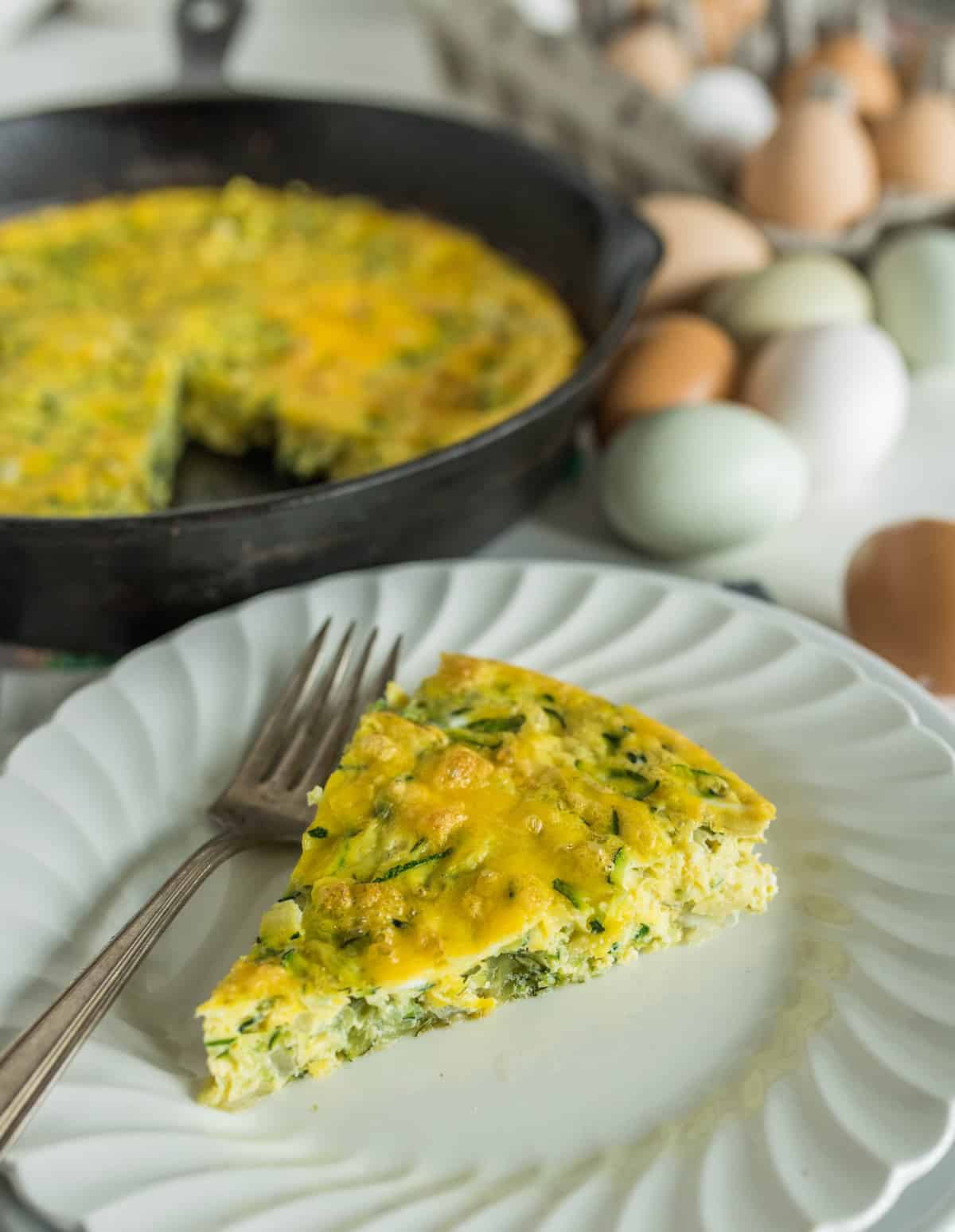 Healthy easy zucchini egg bake recipe is made with 3 ingredients, can be customized to your liking, reheats well, and is a great option to prep ahead.