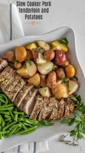 Slow Cooker Pork Tenderloin and Potatoes make the perfect simple dinner with moist and flavorful pork and potatoes that aren't overcooked or soggy.