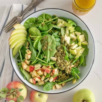Easy Apple Spinach Salad with an Apple Vinaigrette