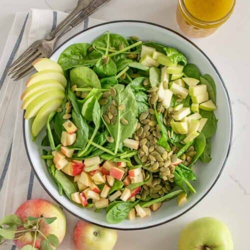 Easy Apple Spinach Salad with an Apple Vinaigrette Easy Apple Spinach Salad with an Apple Vinaigrette