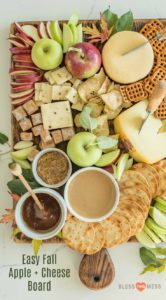 How to make a simple fall apple and cheese board that is perfect for snacking, an appetizer, parties, or just a slow evening in. 