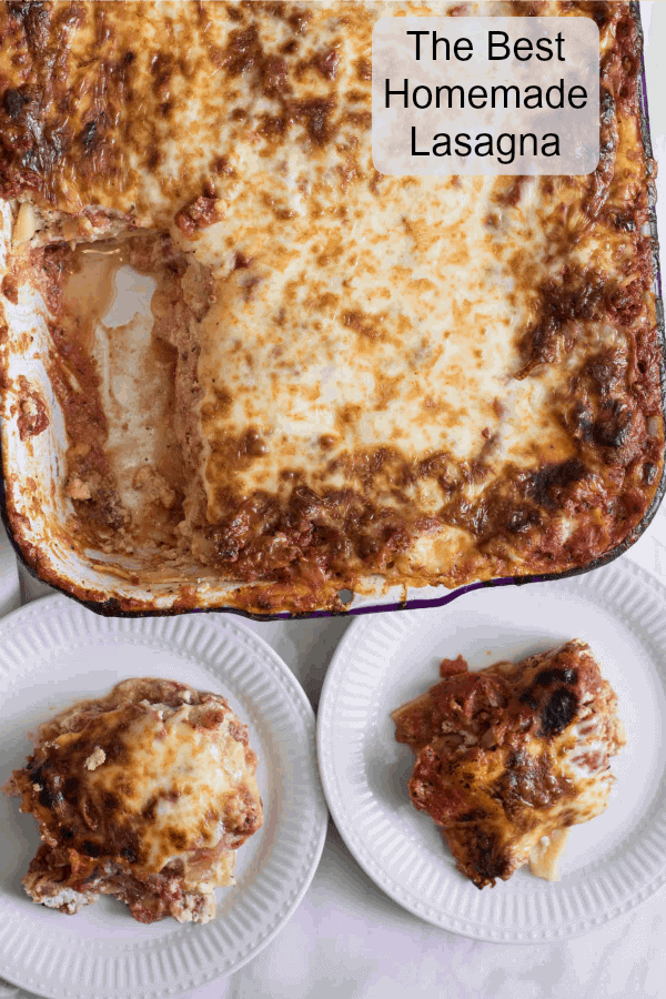 Classic lasagna recipe made with traditional ingredients like sausage, homemade sauce, and loads of cheese. Plus it's freezer friendly too.