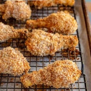 Panko Crusted Baked Chicken Legs Recipe | Crispy Oven Baked Chicken!