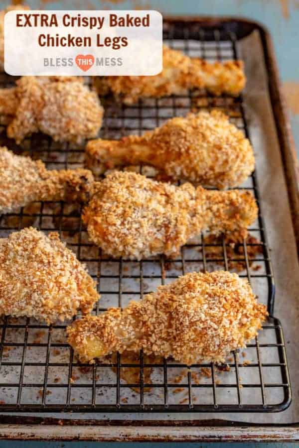 Panko Crusted Baked Chicken Legs Recipe | Crispy Oven Baked Chicken!