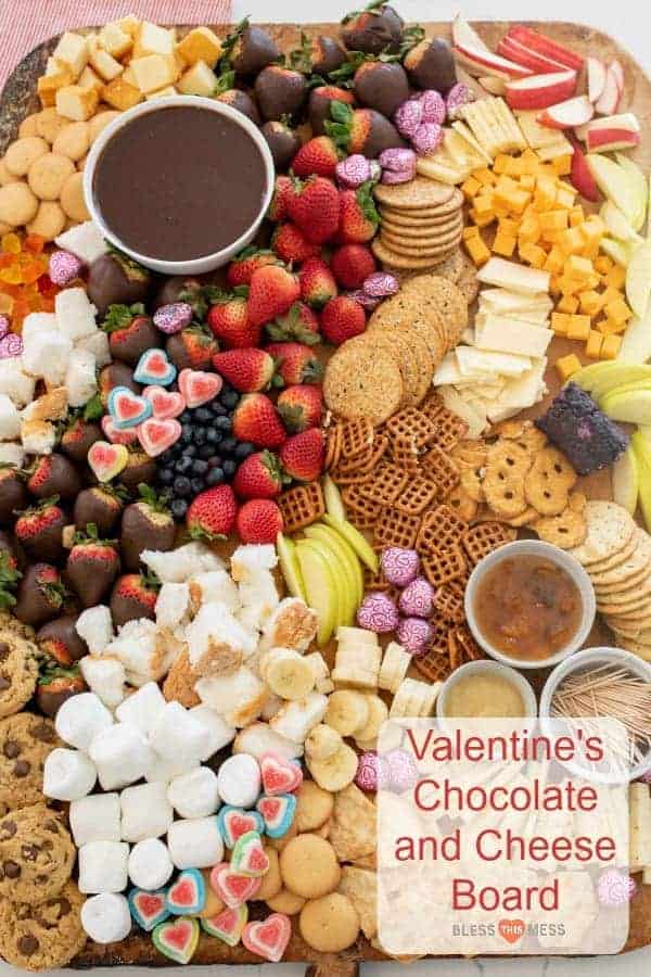 Valentine's Chocolate and Cheese Board | Easy Valentine's Day Idea