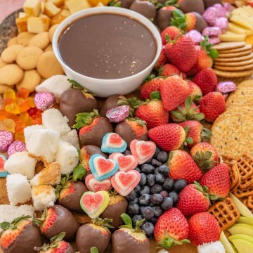 Valentine's Chocolate and Cheese Board