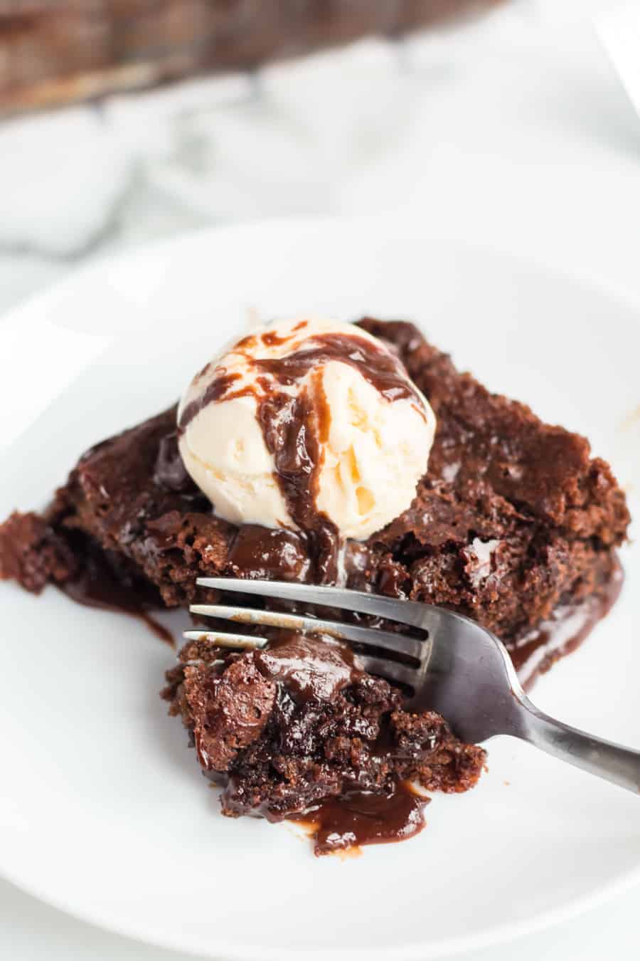 You’ve never met a wackier cobbler than my Wacky Chocolate Cobbler. If you’re into gooey, chocolatey desserts with a slightly crunchy, slightly chewy top layer, this cobbler’s got your name written all over it. Dig on in.