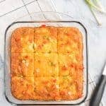 This Easy Egg and Potato Breakfast Casserole will transform your morning with its scrumptious and simple list of ingredients. Eggs, potatoes, and shredded cheddar cheese round out the tasty flavors, with options to personalize it using bacon, sausage, veggies, or garlic powder!