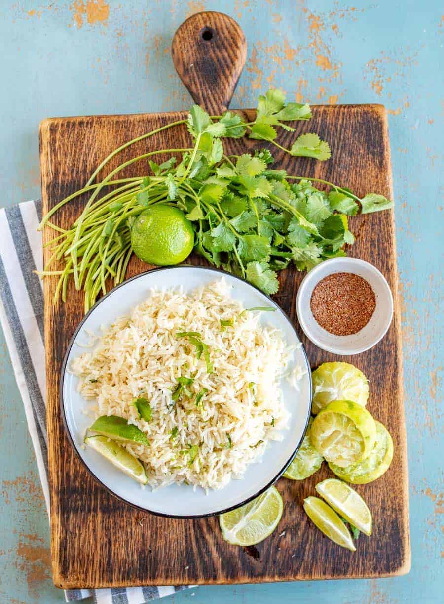 Flavorful Cilantro Lime Rice made in the Instant Pot with loads of bright lime and cilantro flavor and done in less than 30 minutes.