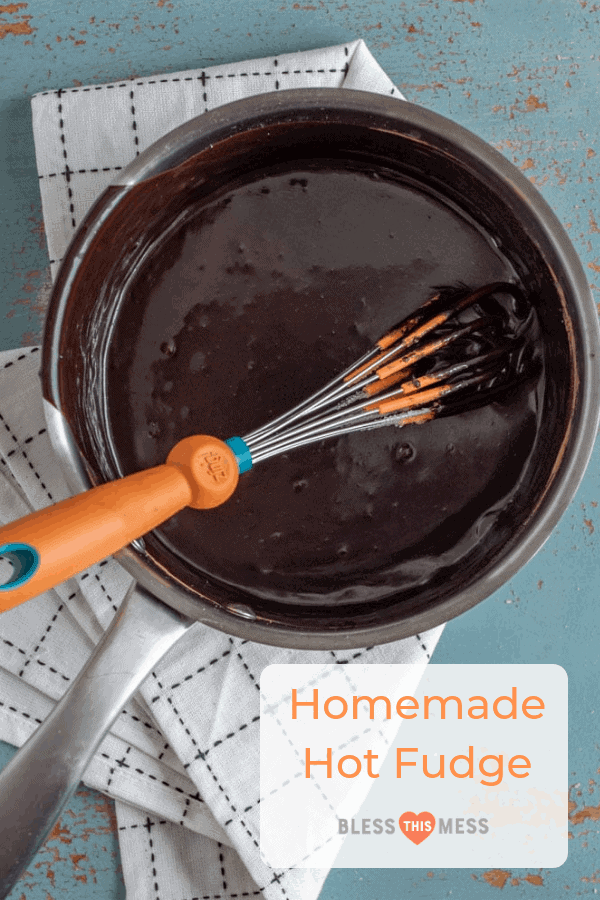 homemade hot fudge in a bowl