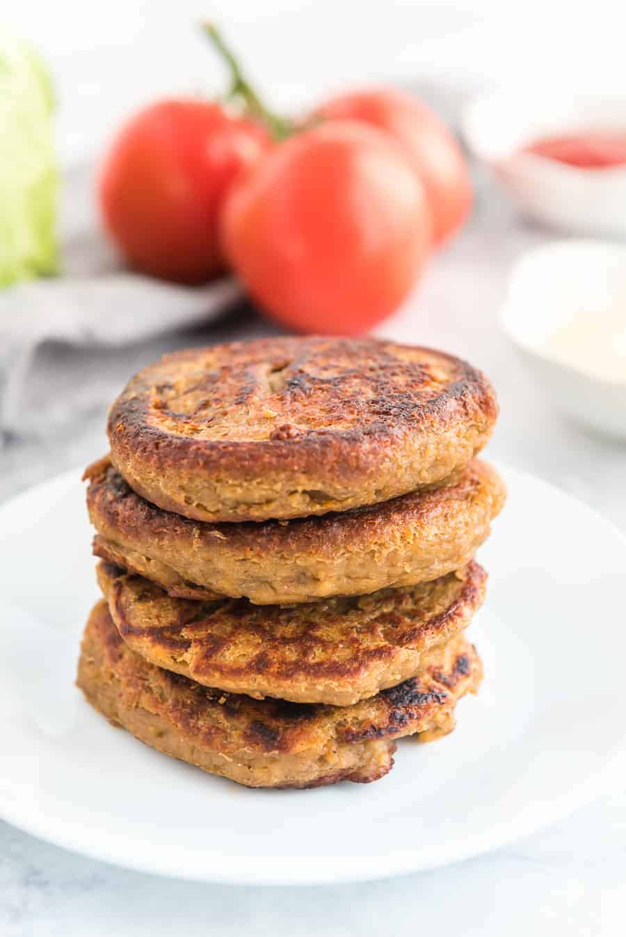 With all the traditional toppings of lettuce, tomato, cheese, and pickles — you might decide these Veggie and Lentil Burgers are just as tasty and flavorful as a regular meaty hamburger!