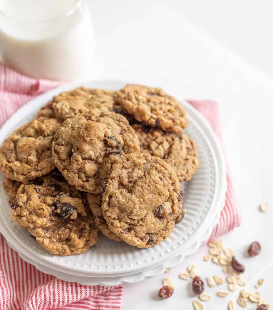 These classic and Amazing Oatmeal Raisin Cookies feature ultra-plump raisins, two types of oats, chopped pecans, and the perfect blend of sweetness and warm spices.