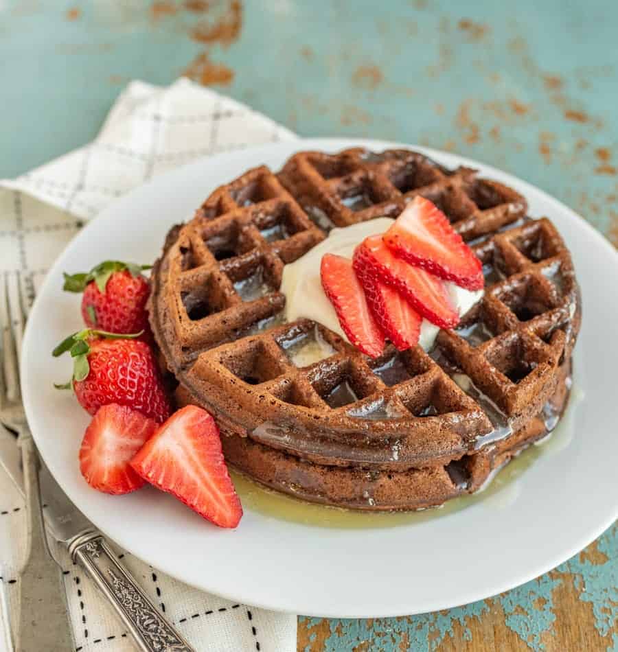 Easy Chocolate Waffles Recipe | Fluffy, Rich Chocolate Waffles