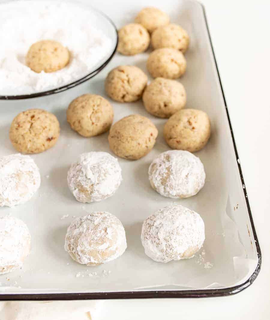 These bite-sized Easy Mexican Wedding Cookies are festive pops of a sweet and nutty dessert that isn't over-the-top rich.