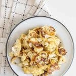 Easy Roasted Cauliflower only requires three basic ingredients and comes together to make a crunchy, decadent side to any meal.