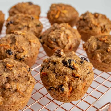 Healthy Carrot Cake Muffins are a nourishing spin on a springtime classic and have all the flavors you love in carrot cake (raisins, nuts, carrots), plus you can get away with having them for breakfast. And that's just a win-win.